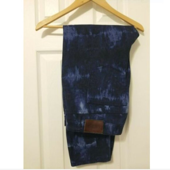 LAUREN RALPH LAUREN TIE DYE JEANS SIZE 16W PREMIERE SKINNY CROPPED Denim - Picture 1 of 9